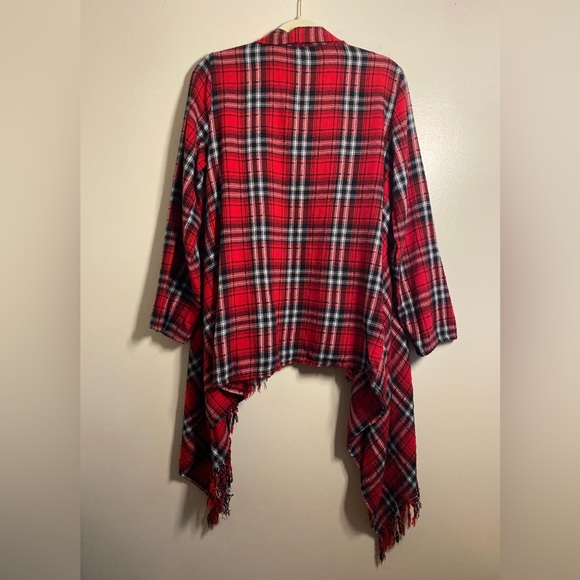 Krazy Kat Red & Black Plaid Women's Flannel Cardigan Medium EUC - Picture 6 of 7